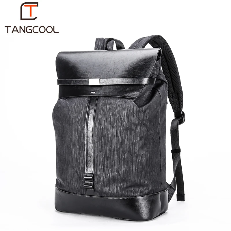 Tangcool men15,6-дюймовый рюкзак Водонепроницаемый рюкзак модная Дорожная сумка из искусственной кожи повседневная школьная сумка кожаная сумка для книг