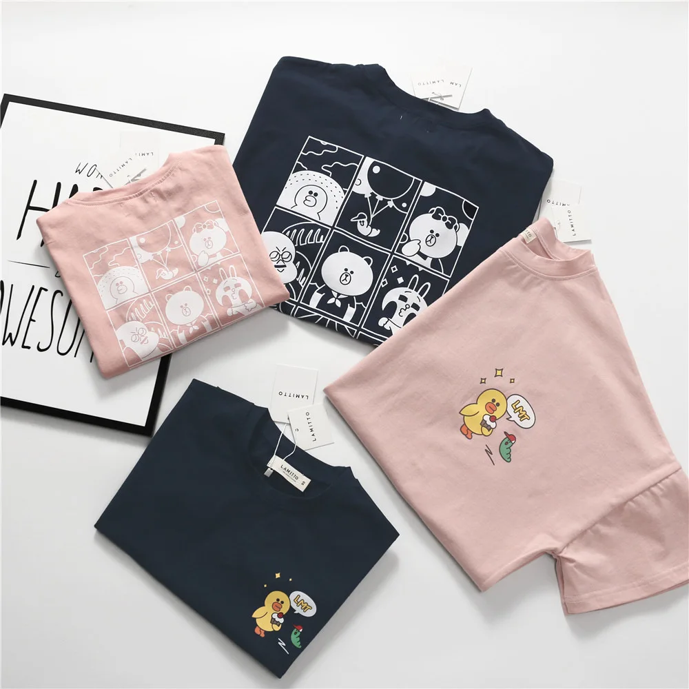 

Tonytaobaby Summer New Boys' and Girls' Children's All-around Cartoon Image Pure Cotton T-shirt