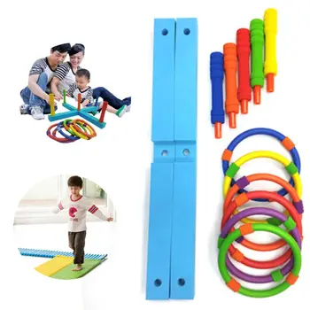 

Kids Adult Toss Game Set with 6 Rings EVA Hoop Throw Outdoor Fun Puzzle Play Toy