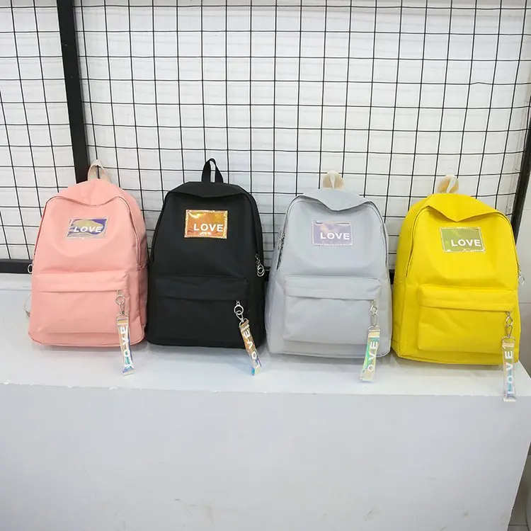 

Hot Sales New Style Casual Fashion Contrast Color Simple Solid Color Backpack for Both Men And Women Schoolbag