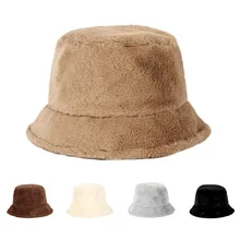 SHATANGJU Rabbit Fur Women's Hat Lady Autumn Winter Fisherman Hat Female Panama Fashion Warm Cashmere Bucket Hat Cap for Women