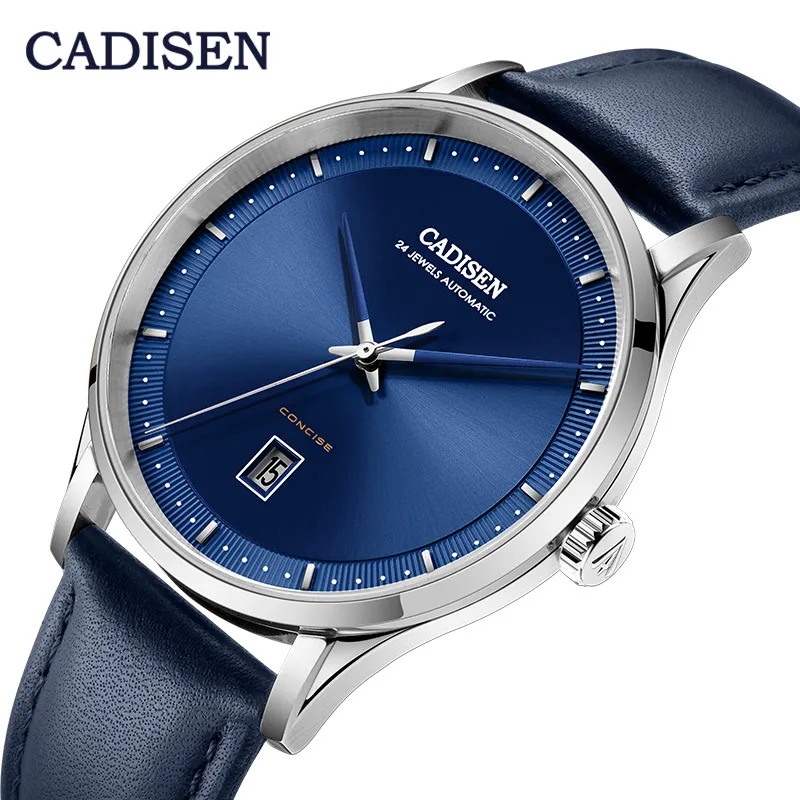 

CADISEN Top Brand Men Automatic Mechanical Watch Mens Leisure Classic Watches NH35A Movement Clock Genuine Leather Wristwatch