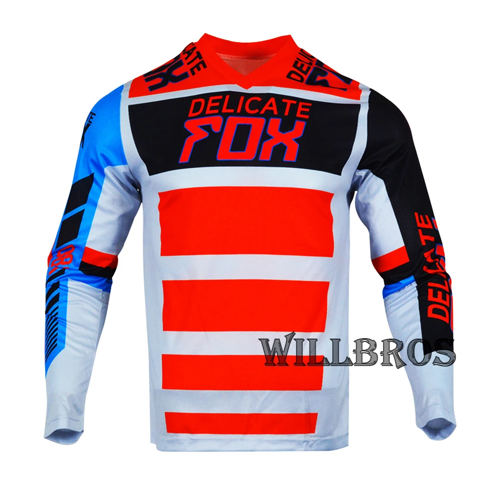 Hot Sales Delicate Fox 180 Race Falcon Jersey Street Moto Summer Long Sleeve Mountain Bicycle Offroad Racing T-shirt