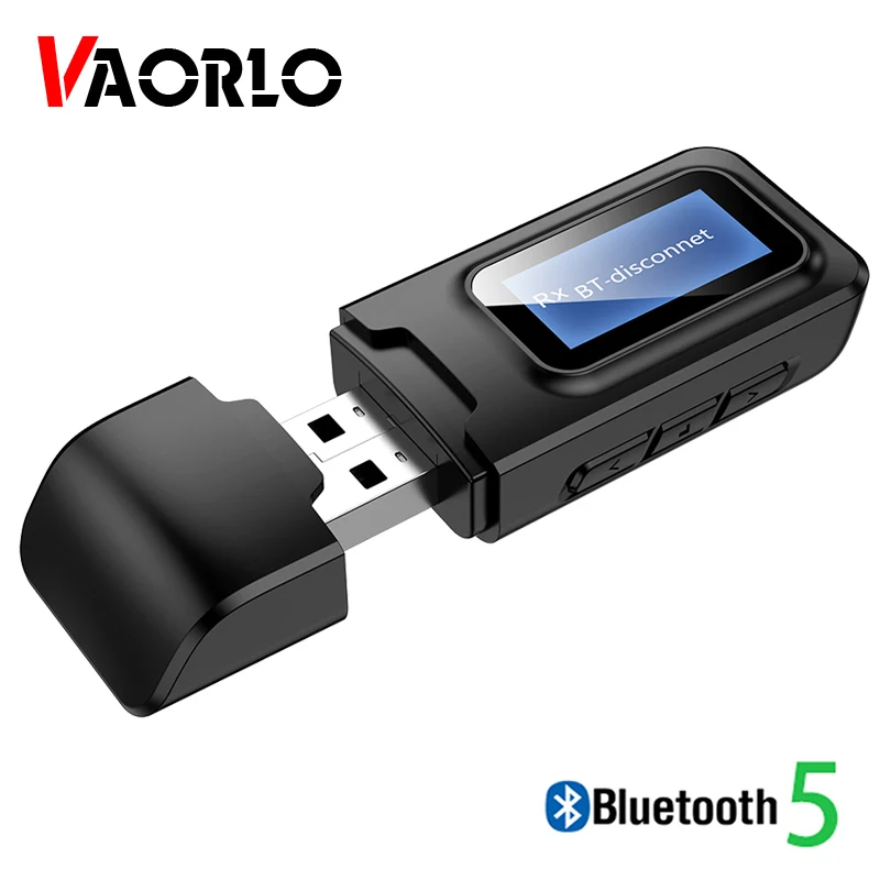 С ЖК дисплеем USB Bluetooth аудио адаптер ключ для ПК 2 в 1 3 5 мм разъем стерео