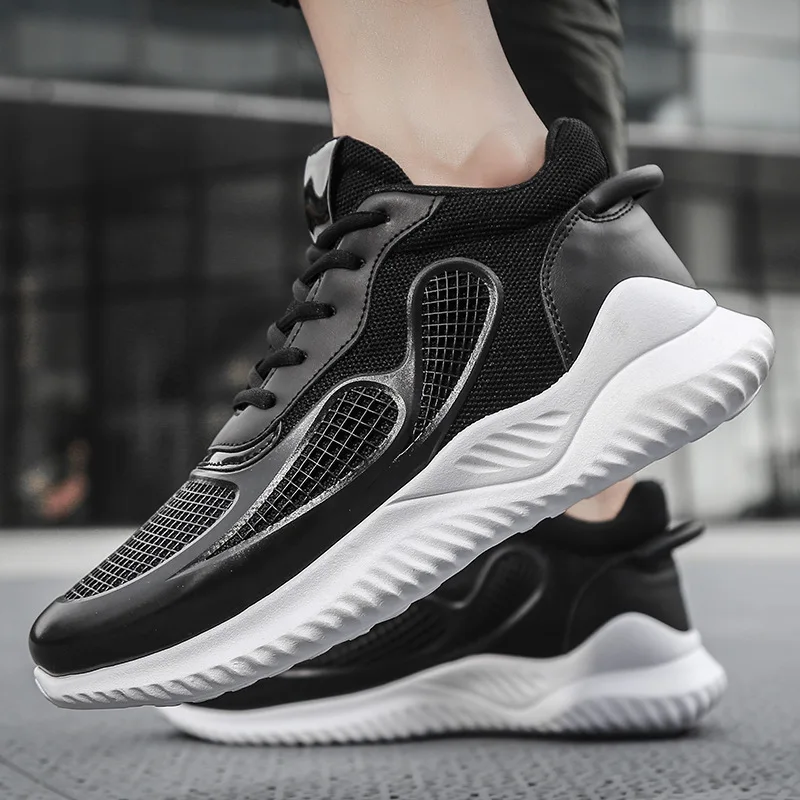 

2019 Winter Four Seasons Leisure Time Sneakers Male Ventilation Flying Woven Shoes Net Cloth Shoe Thick Bottom Zapatos Hombre