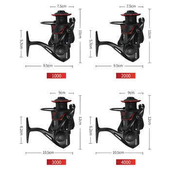 

Outdoor Metal Spinning Sea Fishing Reels 13+1BB MS1000-6000 Fishing Wheel Reel 5.0：1 Universal High Speed Ratio Designed