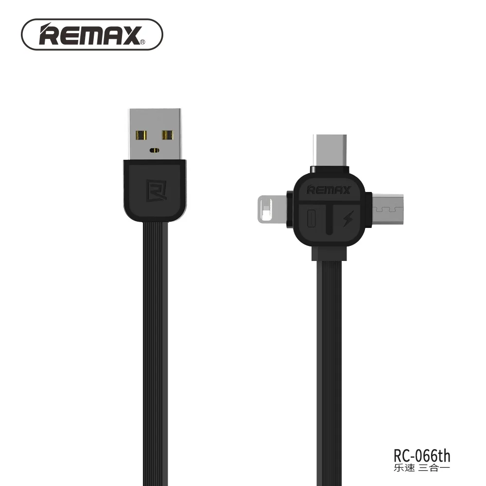Remax 2.1A Быстрая зарядка 3 в 1 многофункциональный экологический TPE кабель для передачи данных для micro/iphone/typec/lighting