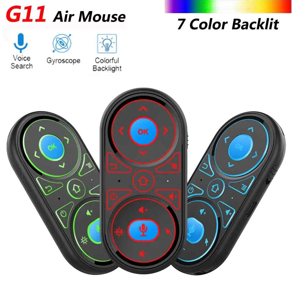 Новый G11 Беспроводная воздушная мышь Google Voice RGB с подсветкой гироскоп