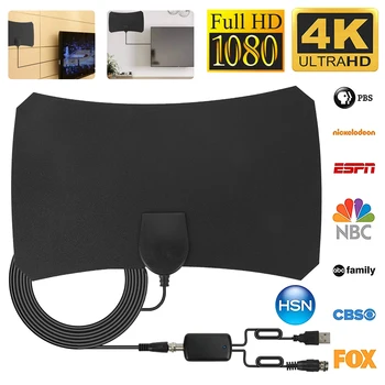 

1080p HD Indoor Digital TV Antenna Aerial Signal Amplified Thin HDTV HD Freeview 200 Mile High Gain HD TV DTV Box TV Antennas