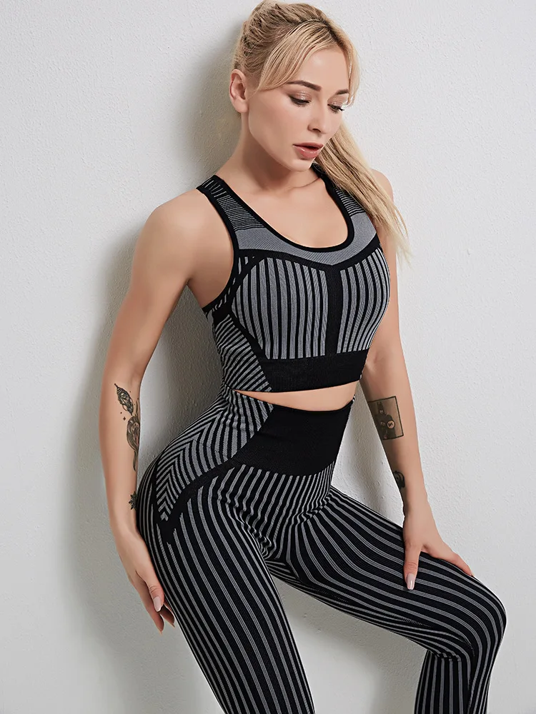 2 Piece Seamless Fitness Sports Set Athletic Wear for Women Fashion Fitness Clothes Sport Set Workout Outfit Suit Gym Clothing 8