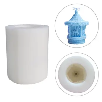 

NEW Style 3D carousel shape candle mold silicone molds Shell Acrylic Mold Magic Ball Table Lamp Candle Making Mold 40a