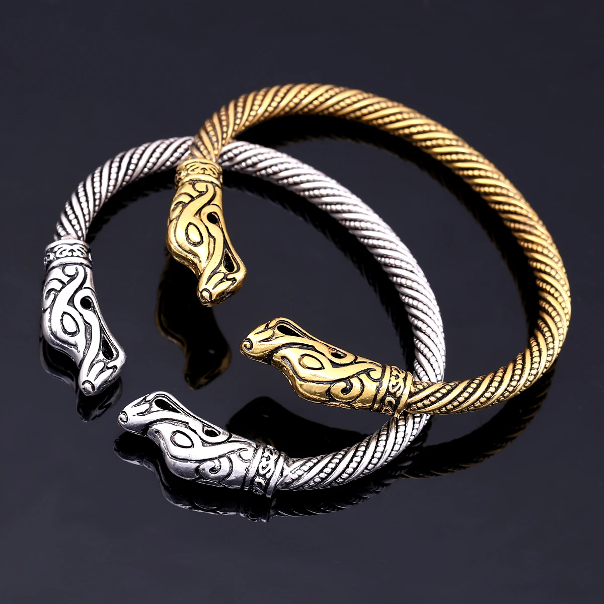Kaymen Vintage Statement Cuff Bangle Bracelet Men Women Unisex Jewelry Inlaid Tiger's-eye Stone Viking Bangle