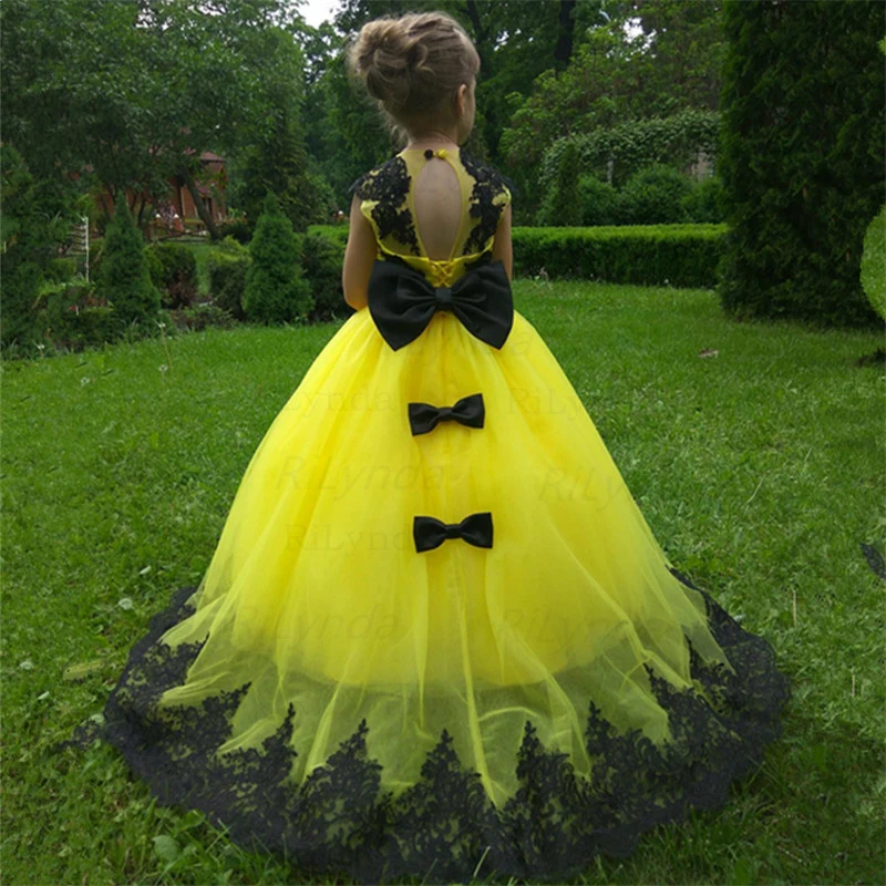Yellow Flower girl Dress