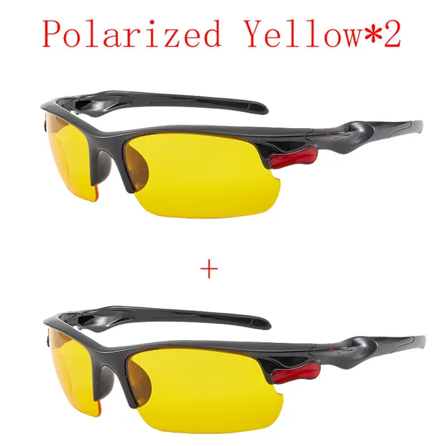 New 2 Pack Polarized Car Night Vision Goggles Sunglasses Night Driver Driving Goggles Unisex UV400 Glasses Auto Parts Polarized Yellow B