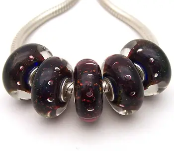 

JGWGT 1509 5X 100% Authenticity S925 Sterling Silver Beads Murano Glass beads Fit European Charms Bracelet diy jewelry Lampwork