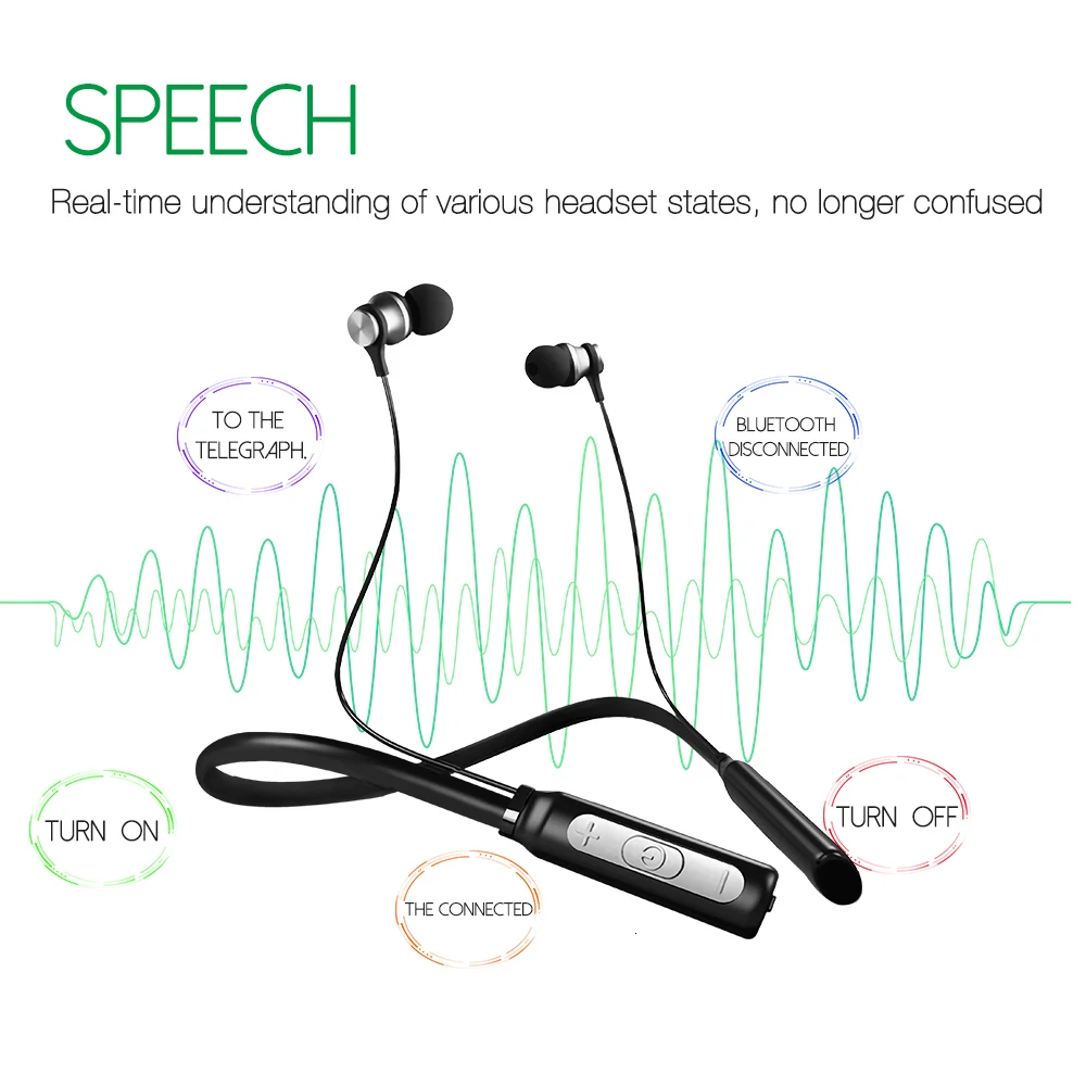 CHYI магнитные Спортивные Bluetooth беспроводные наушники для защиты от пота в ухо наушники с микрофоном Супер длинная резервная гарнитура для телефона Ipod
