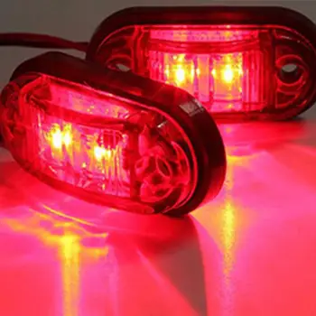 

Hot Red 2 LEDs Side Marker Lamp Tail Brake Light for Car Truck Trailer Lorry Bus Van Pickup Signal Light Waterproof Red light