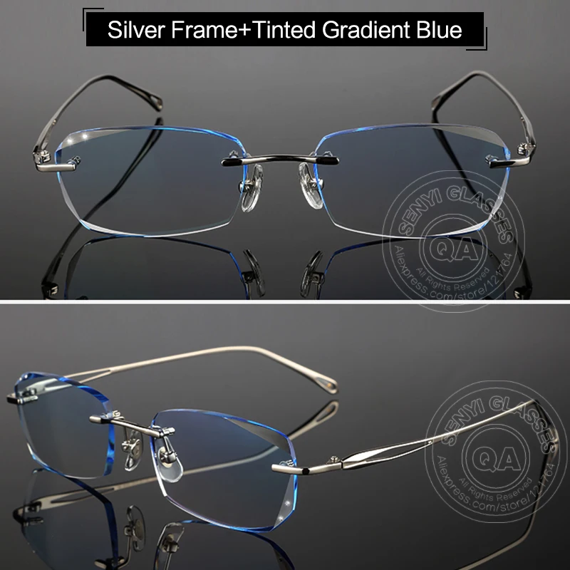 Titanium Frames Rimless Glasses prescription glasses Anti-Reflection For Men Eyeglasses Luxury Male Spectacle Prescription Computer Eye Glasses 651