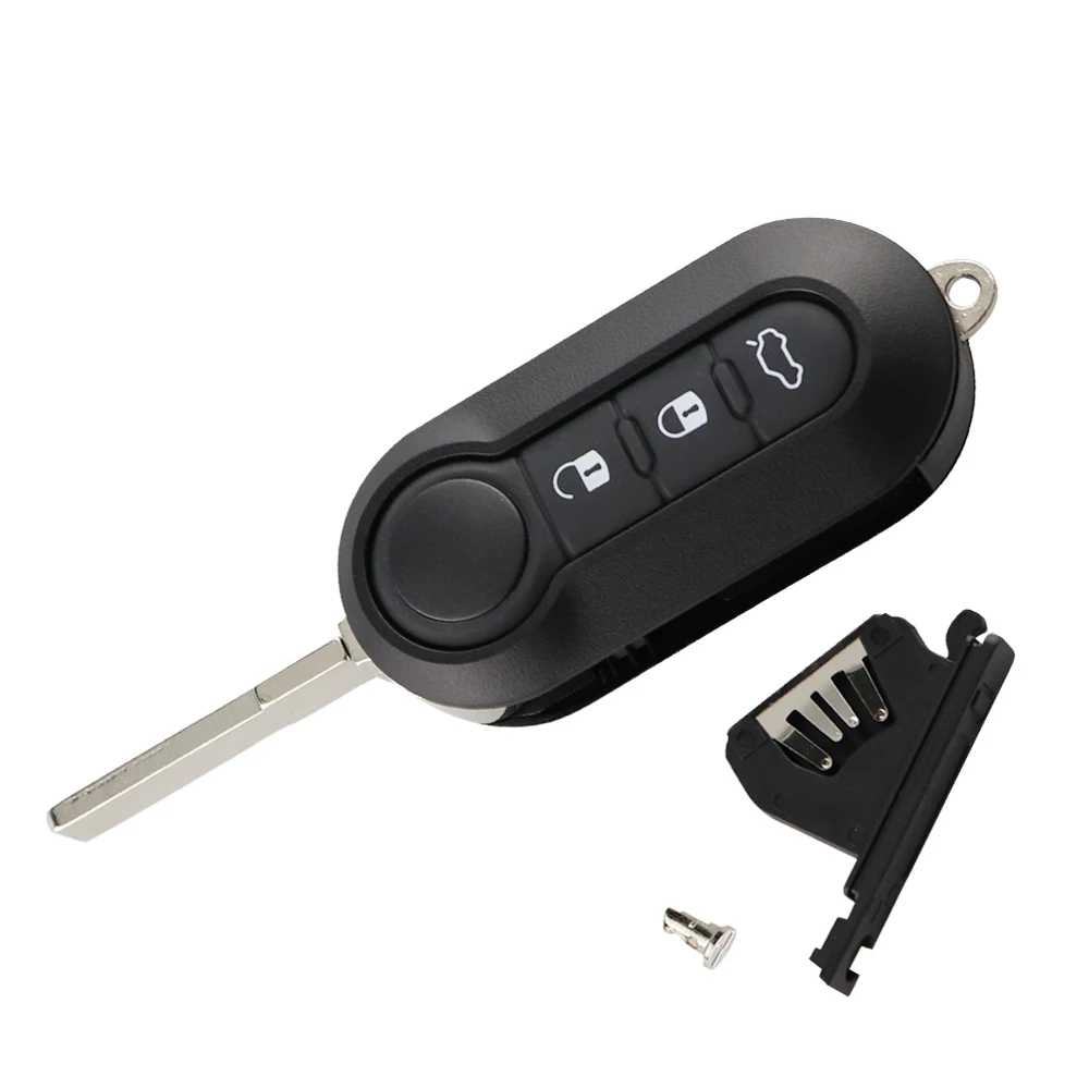 Car key shell Remote Car Key Shell Replacement For Fiat 500 Panda Punto Bravo Ducato Stilo 3 Button Flip Folding SIP22 Blade