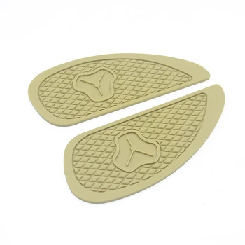 

Yellow Motorcycle Rubber Vintage Gas Tank Knee Pads Side Panel Traction Pad Sticker For Harley Cafe Racer Classic Universal