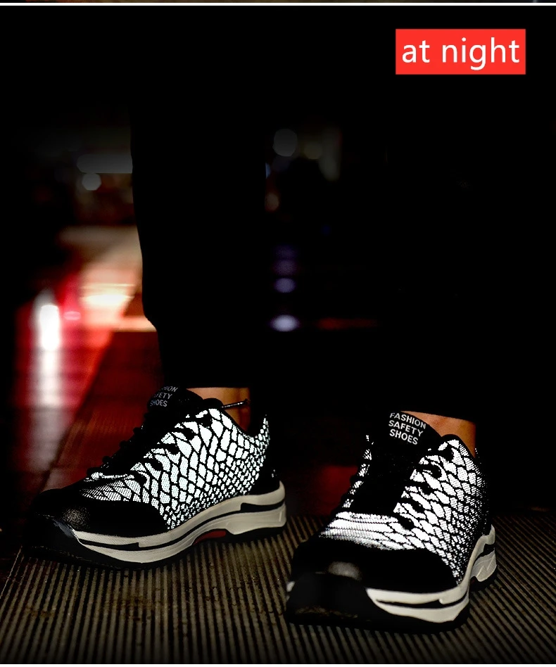 Модная защитная обувь, светоотражающий материал, верхний стальной носок, не разбивается, Мужская Рабочая обувь# YD538