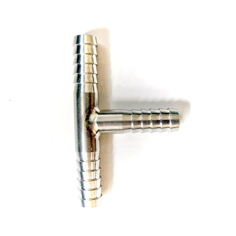 T-shape 304 stainless steel barbed tee Joint Home brewed BEER hose connection adapter American standard food grade material stainless steel tee joint