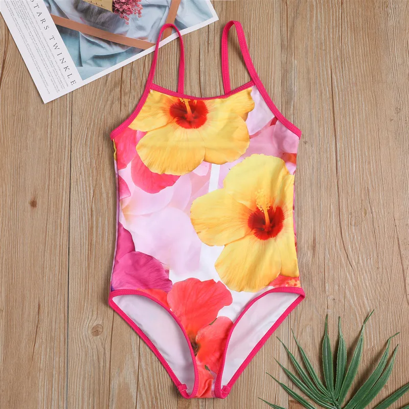 

Export Europe And America Korean-style One-piece Swimsuit for Children GIRL'S One-piece Swimsuit Floral Big Boy Students Women's