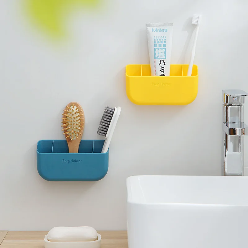 Wall Mounted Organizer Air Conditioner TV Remote Control Storage Box Mobile Phone Plug Holder Multifunction USB Charging Stand | Дом и сад