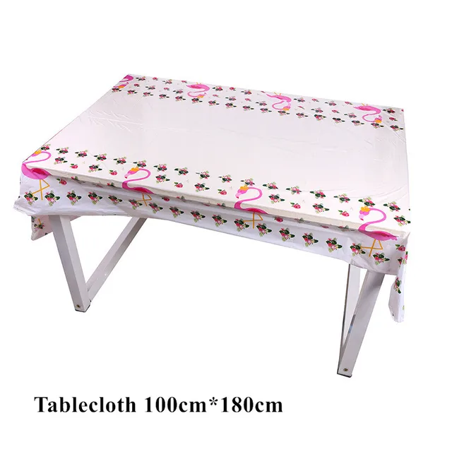 New Flamingo Birthday Party Disposable Tableware Set Party Paper Plate Napkin Napkin Summer Hawaii Flamingo Event Party Supplies Tablecloth 1pc