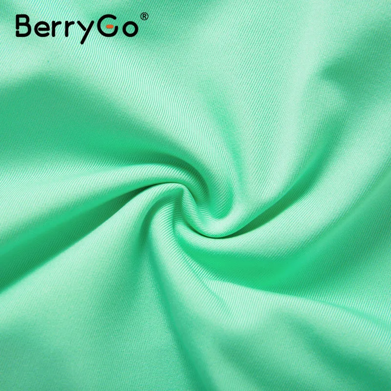 BerryGo Sexy turtleneck two-piece women shorts set Casual short sleeve womens tracksuit Tight female suits summer sport suit