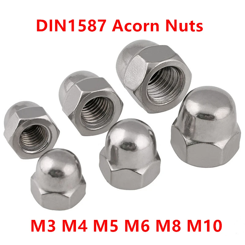 M3 M4 M5 M6 M8 M10 Hex Hexagon Acorn Nut Cap Decorative Cover Semicircle Dome Nuts 304 A2-70 Stainless Steel | Обустройство дома