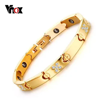 

Vnox Female Bracelets & Bangles Gold-color Stainless Steel Love Bijoux Adjustable Length