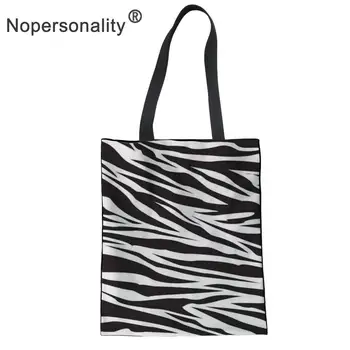

Nopersonality Canvas Handbags for Girls Women Shopping Bags Printing Zebra Casual High Capacity Tote Bag Ladies Shoulder Bag