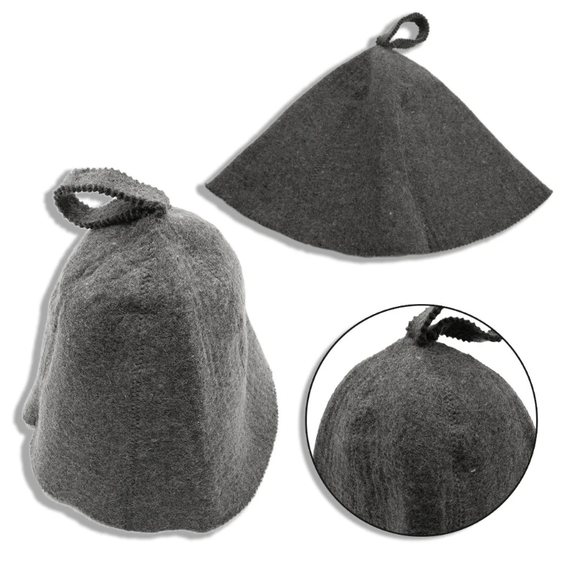 

Wool Felt Sauna Hat Anti Heat Russian Banya Cap For Bath House Head Protection X7YD