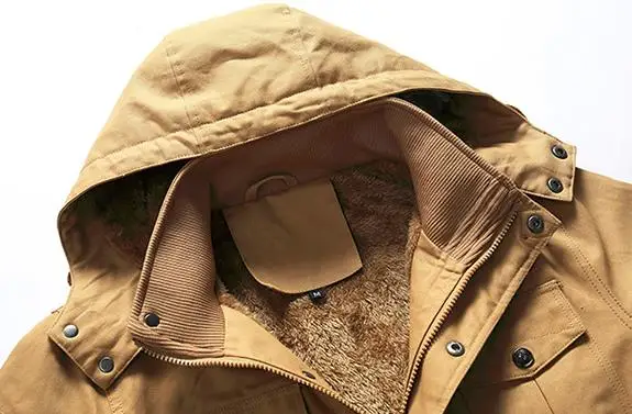 High Quality Men Winter Clothing Military Jacket Trench Coats Hooded Denim Jacket Parkas Men's Outwear Windbreaker