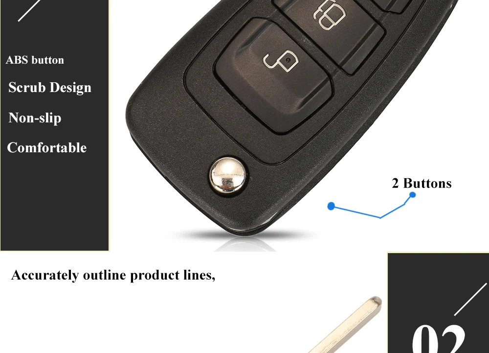 Keyforkess 2BT 434Mhz 4D63 chiave a distanza per auto Flip per Ford Ranger c-max Focus Grand c-max Mondeo 5WK50165 5WK50166 5WK50168 5WK50169 5WK50169 - H1ad2dcd51a004d91bc90569f40aa24792