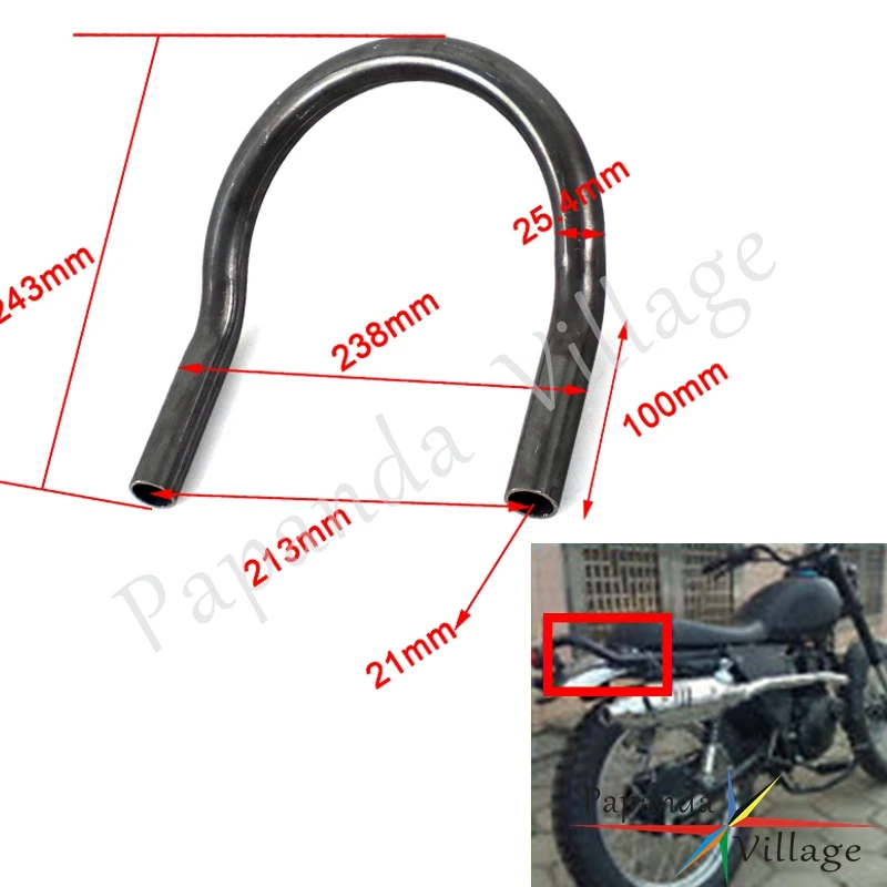 230mm Black Motorcycle Retro Rear Seat Loop Frame Hoop Tracker End Flat 1" 230mm Black Motorcycle Retro Rear Seat Loop Frame Hoop Tracker End Flat 1"