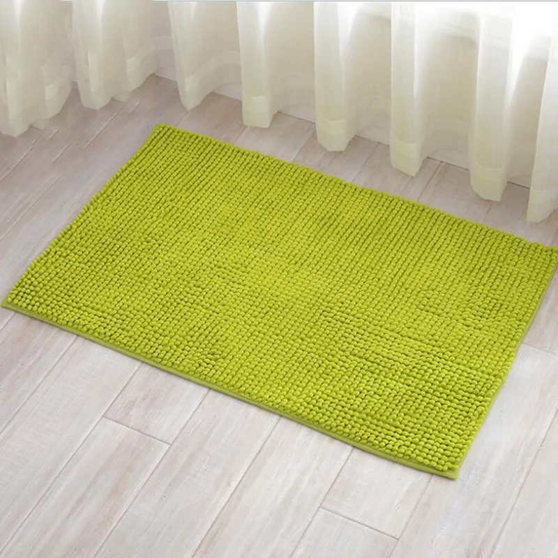 Short-Haired Chenille Doormat Rug Water Absorption Carpet Kitchen Bathroom Carpet Floor Mat for Living Room Anti Slip Bath Mat