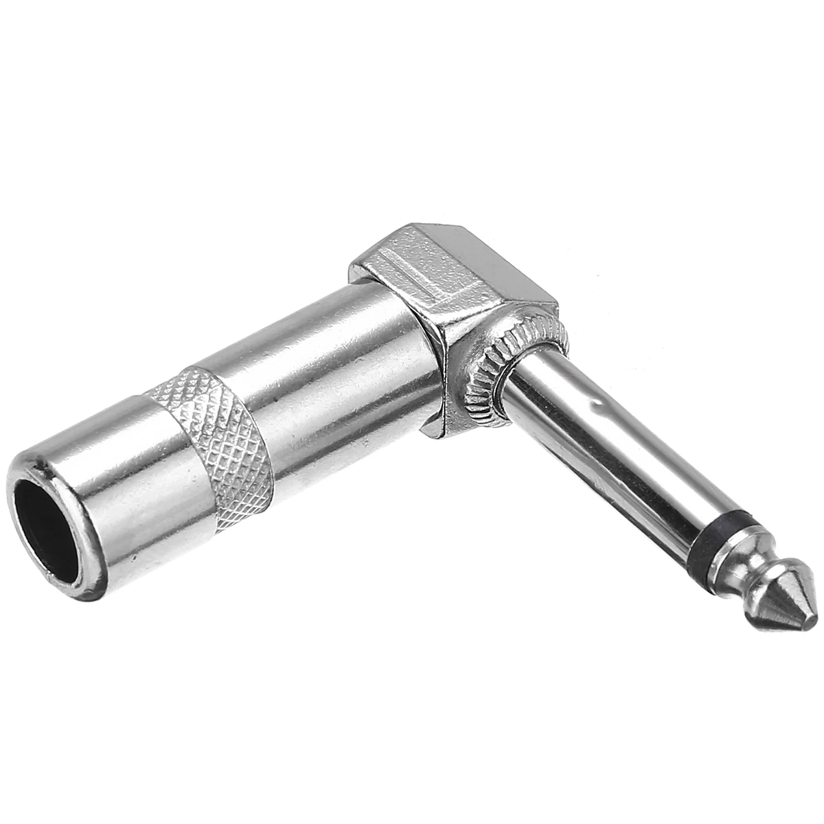 1/4" 6.35mm Speakers Phone Plug Nickel Plated 4pcs High Quality Guitar Audio Jack Right Angle Male Mono Connector