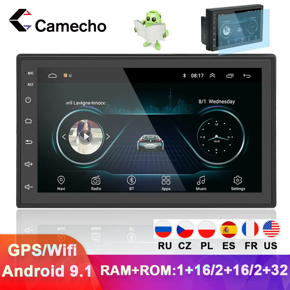 Автомагнитола Camecho 1din MP5 мультимедийный плеер Bluetooth рулевое колесо Авторадио