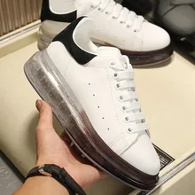 Мужские кроссовки с прозрачной резиновой подошвой; мягкая кожа; мужская обувь на шнуровке; повседневная обувь на плоской подошве