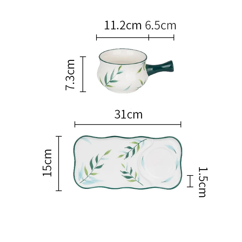 Modern Letter ceramic dishes one person food set dishes home bread breakfast plate tray with handles handle oatmeal bowl - Цвет: M02