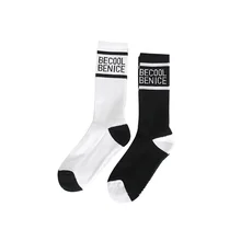 Simple Design Custom Cotton Socks Letter Crew Adult Socks Unisex