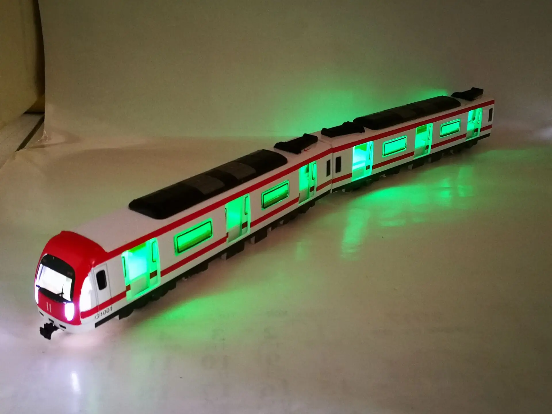 Subway Metal Car Model Car Children Locomotive Toy Light Rail Subway Front Real Person Voice Front And Cabin