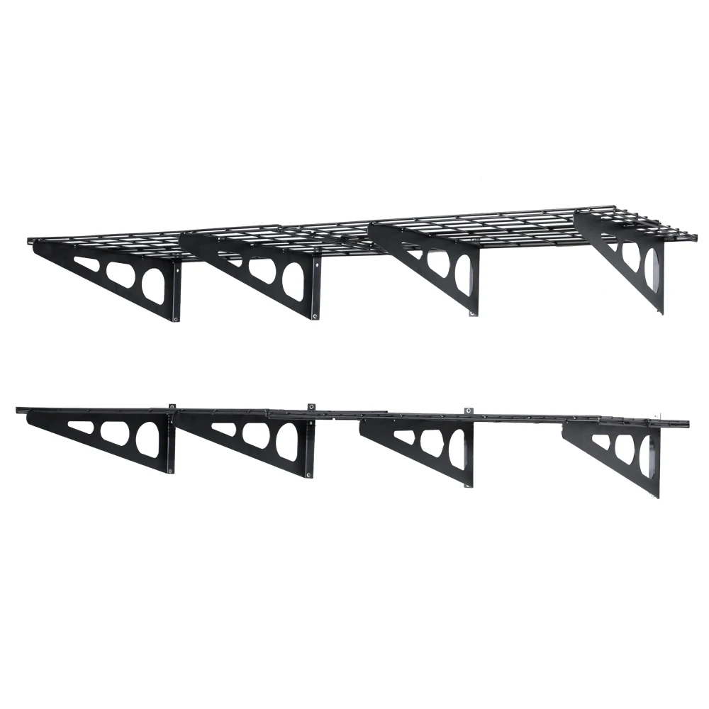 

Плавающая настенная полка для гаража 2-Pack 72x24x4 дюйма Простая установка прочная и стабильная [US-Stock]