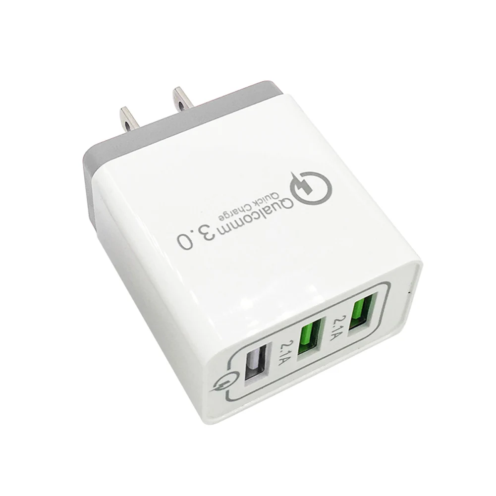 Адаптер быстрого зарядного устройства 3 usb-порта QC3.0 блок вилки соединителя 2.1A/25 Вт для путешествий EU/US OUJ99