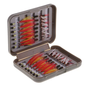 

56pcs Salmon Trout Fly Fishing Lures Nymph Streamer Fly Fishing Flies with Fly Box