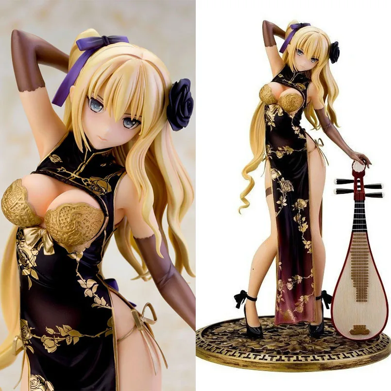 

24cm Japanese anime Fantasy golden lotus girl PVC action figure toys anime sexy girl Fantasy golden lotus dolls model toys gift