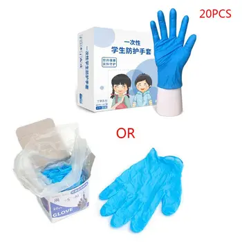

20pcs Children Nitrile Gloves Rip Resistant Disposable Gloves Safety Gloves 57BF