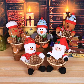 

L Size Bamboo Woven Multi-Purpose Christmas Decoration Candy Basket Table Decorat Children Candies Basket Christmas Gift Basket